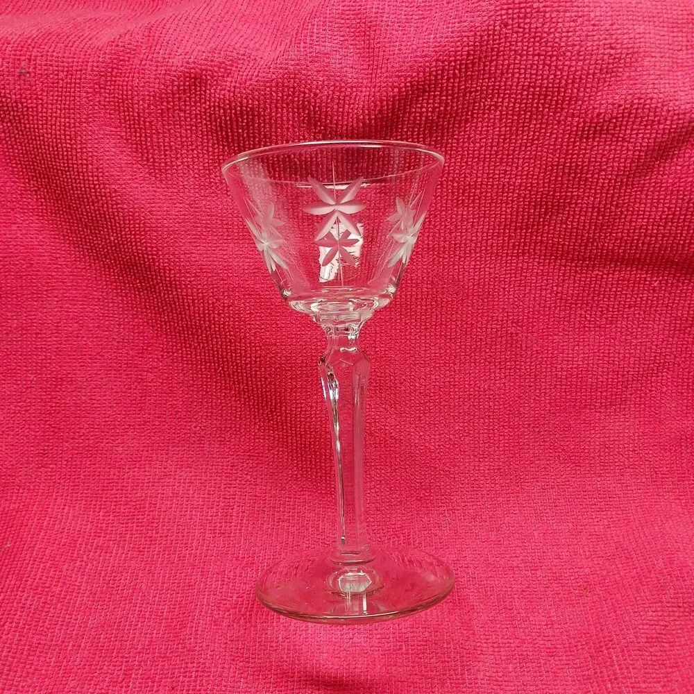 Cocktail Glass  { Candlelight by Libbey } Vintage 1930 {star Cut } Vintage